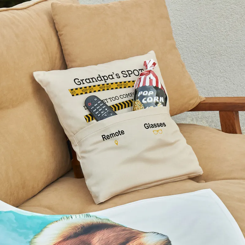 Grandpa's Place Design Pillow - Gift for Grandpa