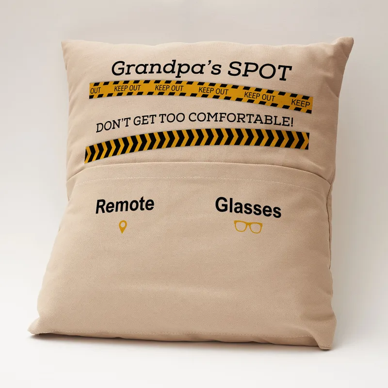 Grandpa's Place Design Pillow - Gift for Grandpa