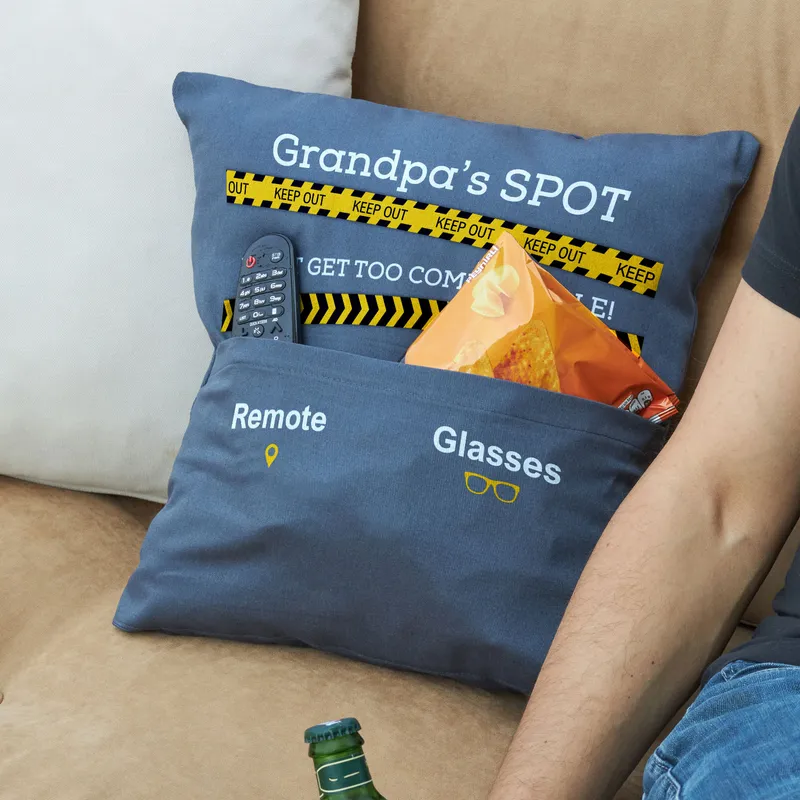 Grandpa's Place Design Pillow - Gift for Grandpa