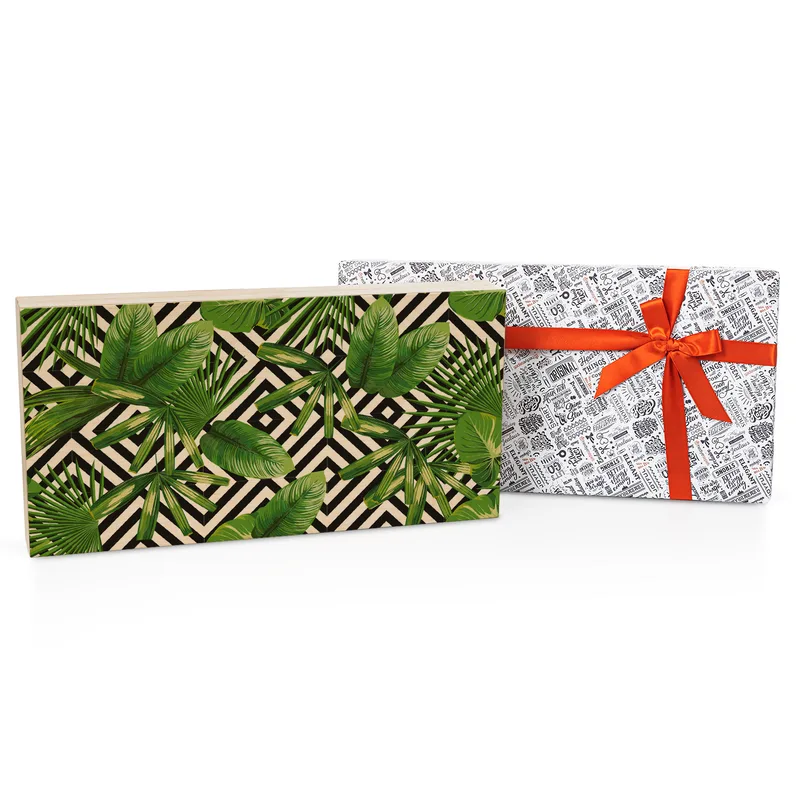 Green Leaves Minimal Handmade Modern Backgammon Set