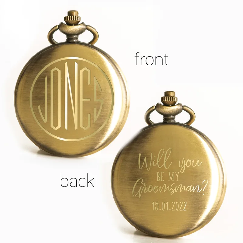 Groomsman Proposal Ideas Personalized Pocket Watch