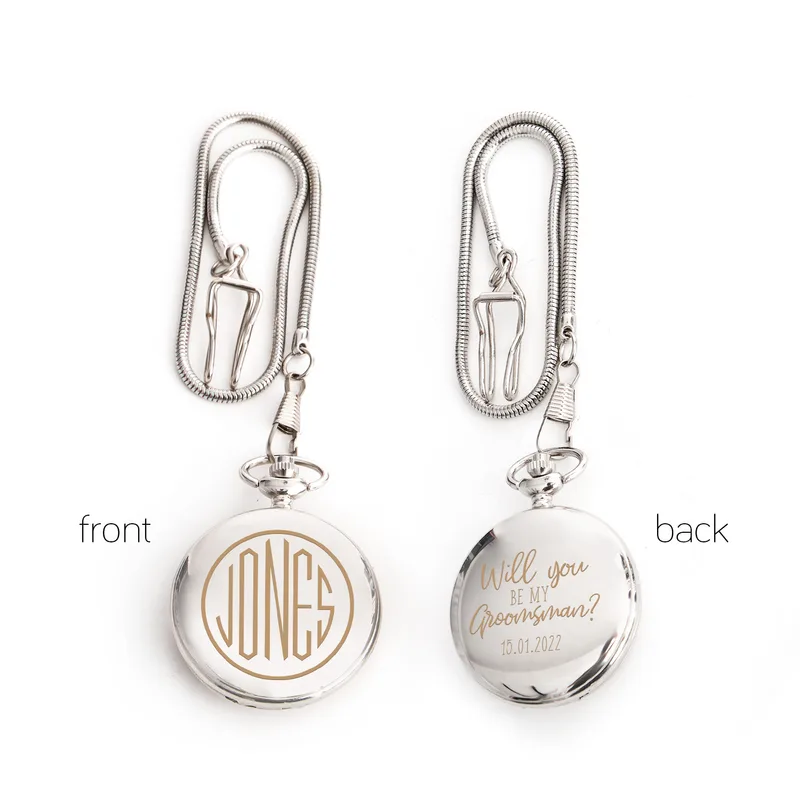 Groomsman Proposal Ideas Personalized Pocket Watch