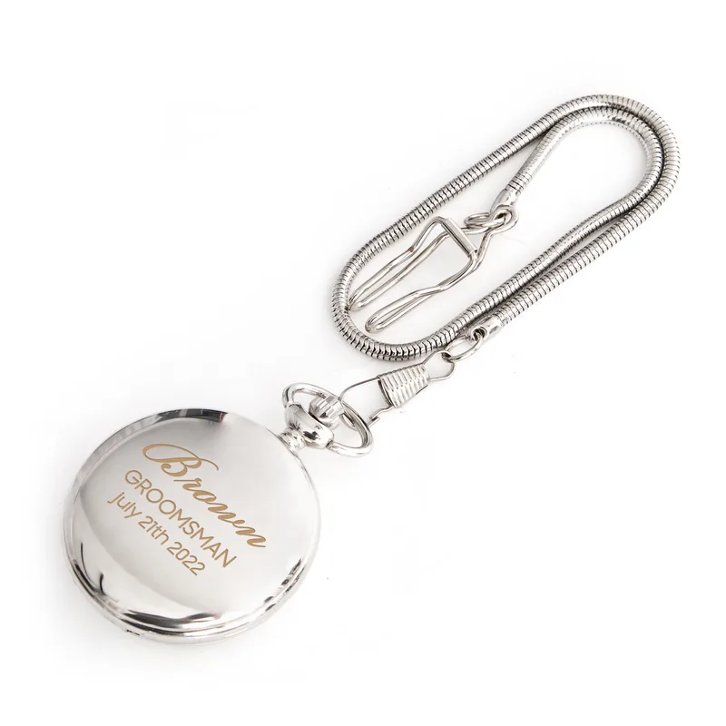 Groomsman Thank You Gifts Personalized Pocket Watch with Special Message