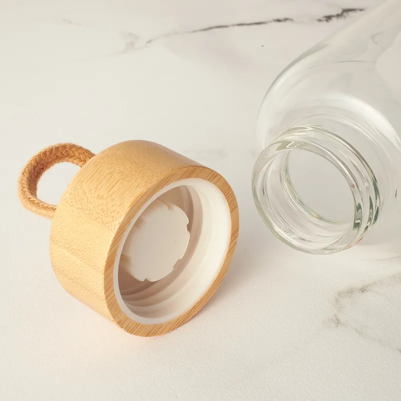 Eco-Friendly Glass Water Bottle with Bamboo Lid