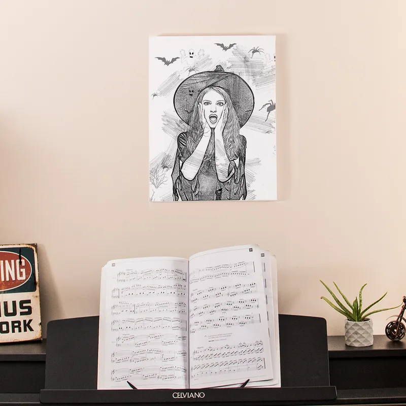 Halloween Gifts Charcoal Drawing Effect Canvas Print15.75x11.8