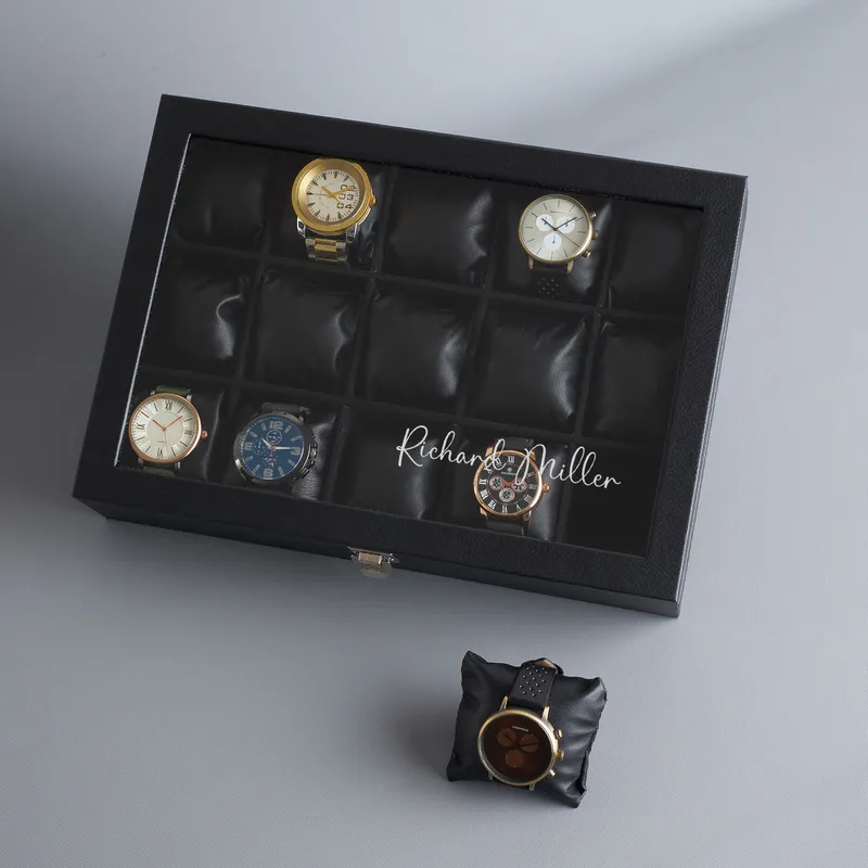 Personalised Watch Collector's Case with Handwritten Design