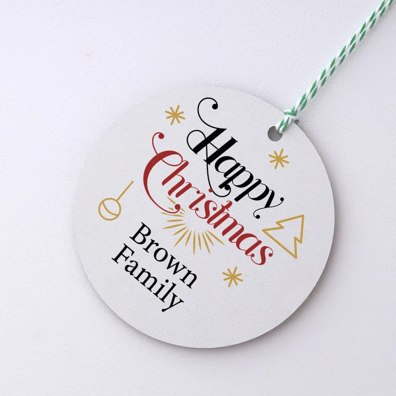 Happy Christmas PErsonalized Tree Orntament