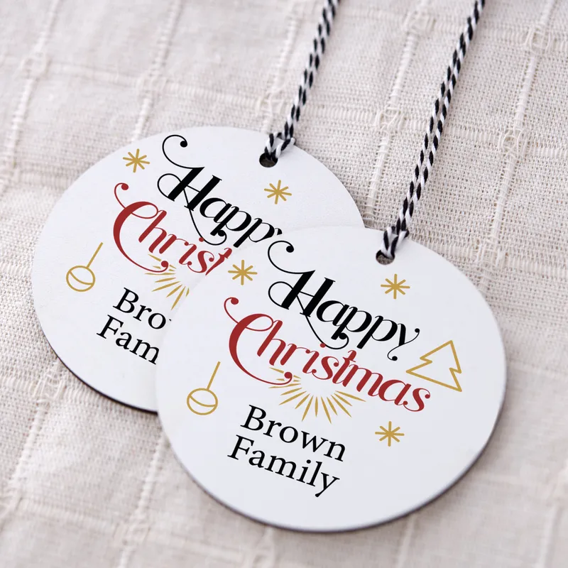 Happy Christmas PErsonalized Tree Orntament