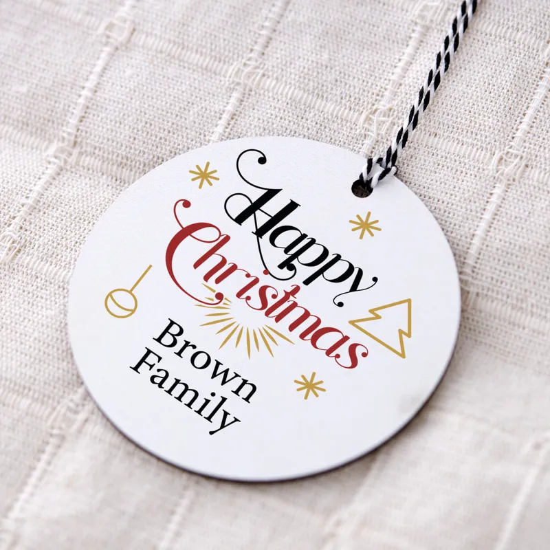 Happy Christmas PErsonalized Tree Orntament