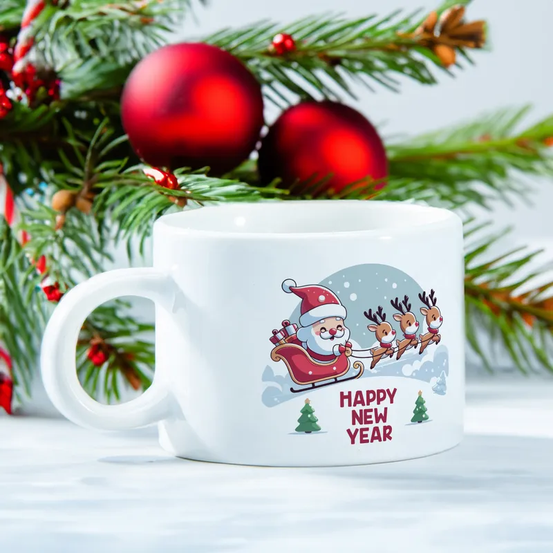 Happy New Year Santa Mug for Holiday Gifting