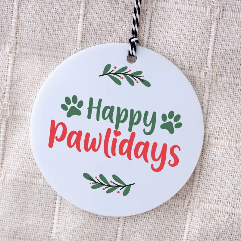 Happy Pawlidays Personalised Pet Ornament