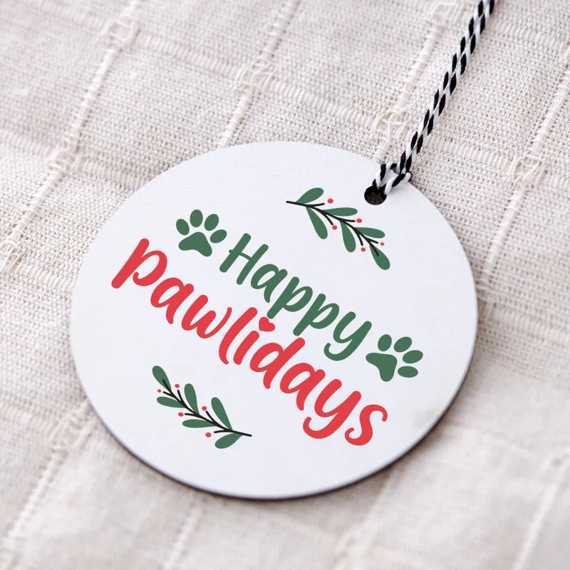 Happy Pawlidays Pet Design Pine Tree Ornament