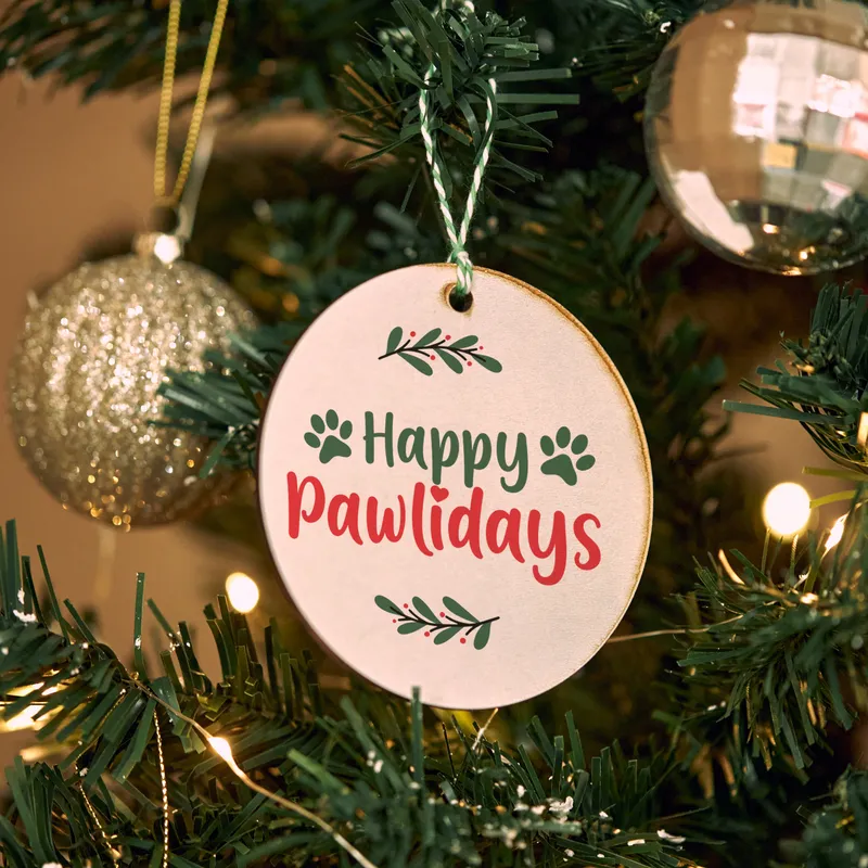 Happy Pawlidays Pet Design Pine Tree Ornament