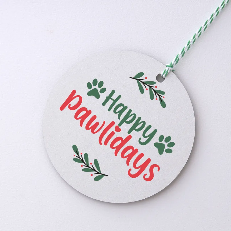 Happy Pawlidays Pet Design Pine Tree Ornament