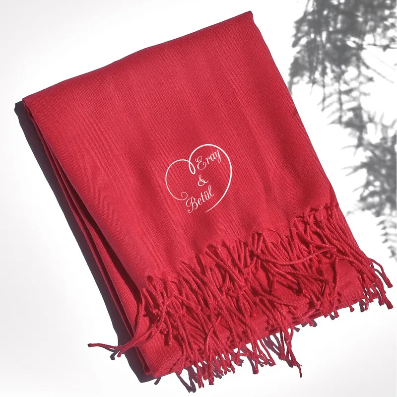 Heart Designed Personalized Textured Shawl