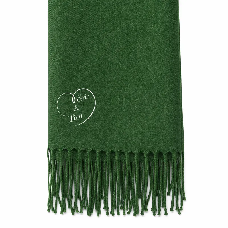 Personalised Heart Textured Shawl for Mum