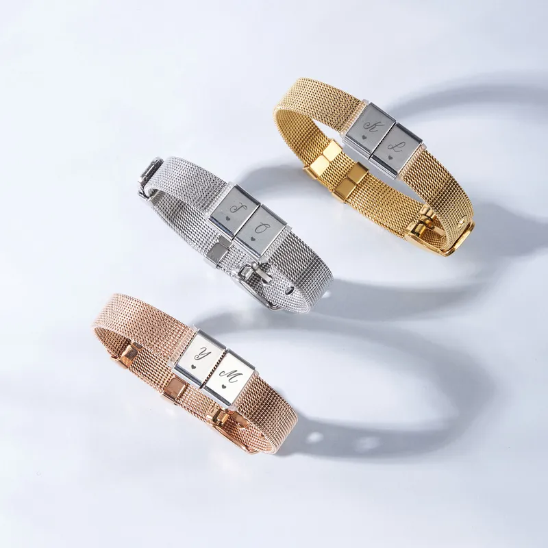 Heart Designed Steel Mesh Bracelet