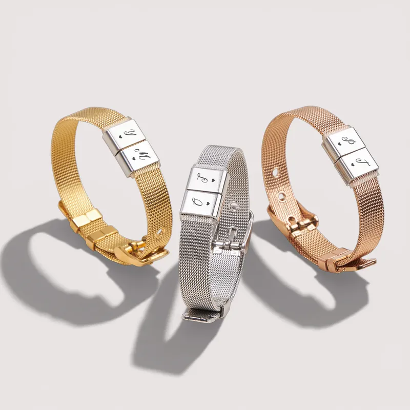 Heart Designed Steel Mesh Bracelet