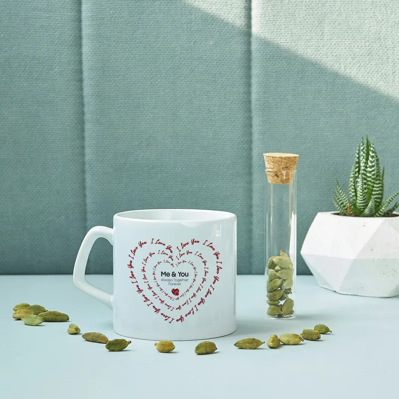Heart Pattern Love You Coffee Mug