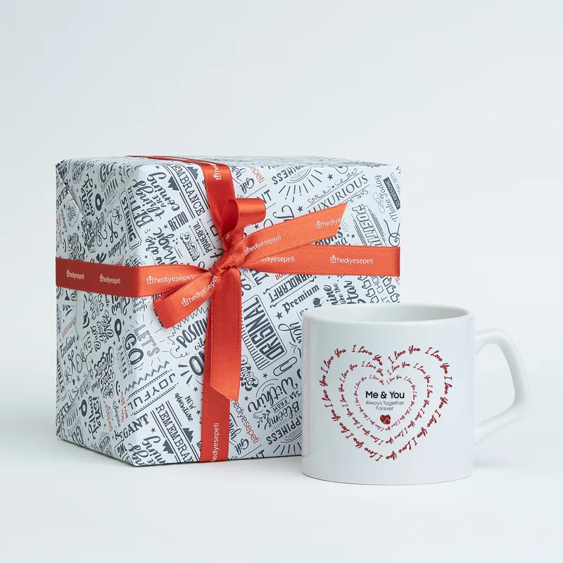 Heart Pattern Love You Coffee Mug