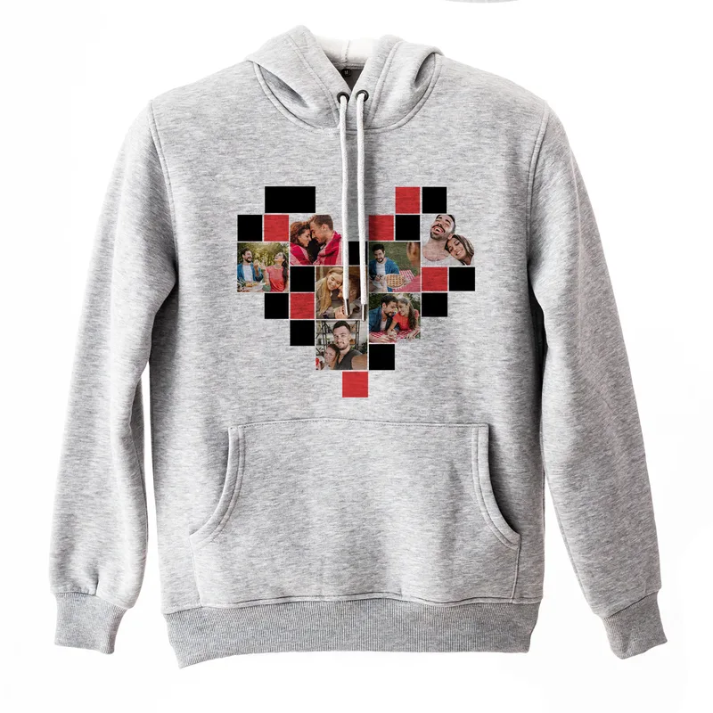 Heart Photo Collage Couple's Hooded Sweatshirt