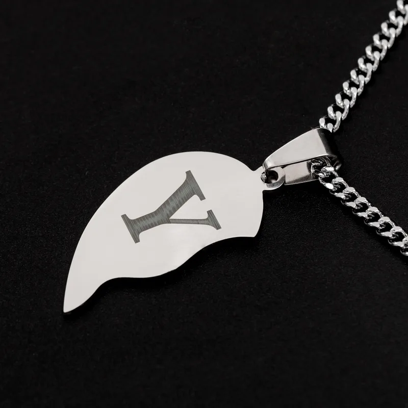 Personalised Couples Initial Heart Puzzle Necklace Set