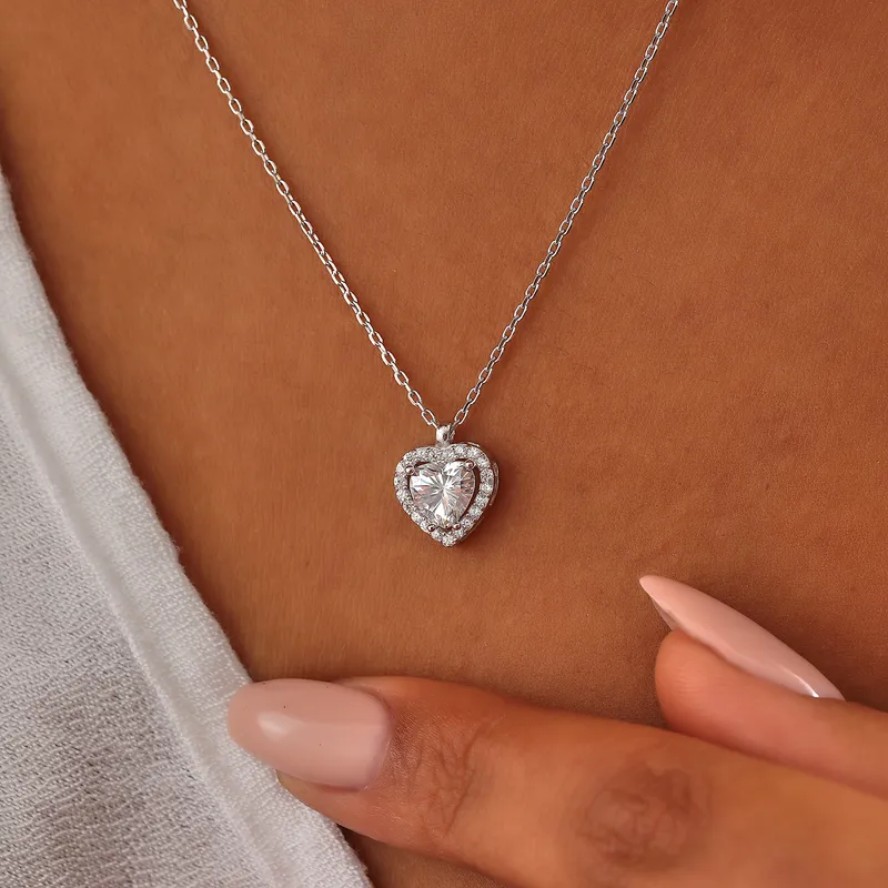 Heart Shaped Solitaire Necklace, Ring, and Earrings Set