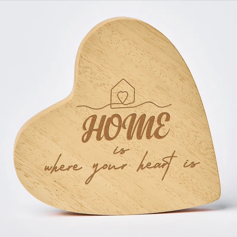 Heartfelt Home Desk Decor with 'Home Is Where Your Heart Is' Inscription