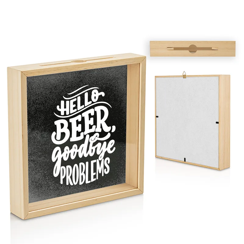 Hello Beer Goodbye Problems Beer Cap Collection Display Box