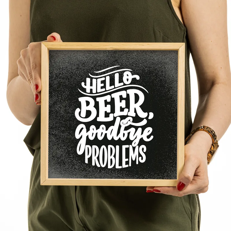 Hello Beer Goodbye Problems Beer Cap Collection Display Box