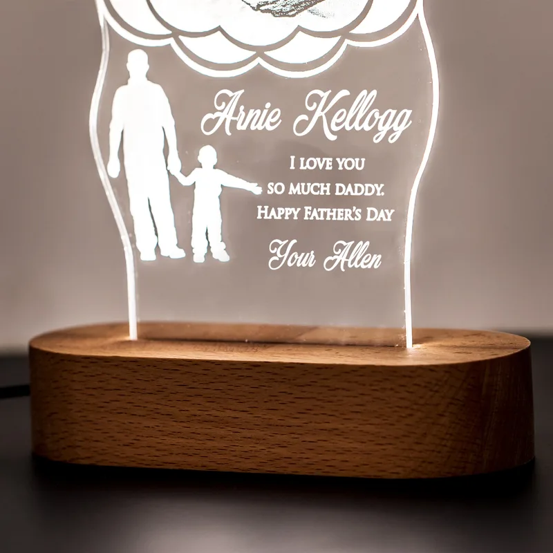 Hero Dad Father's Day Led Lamp with Picture