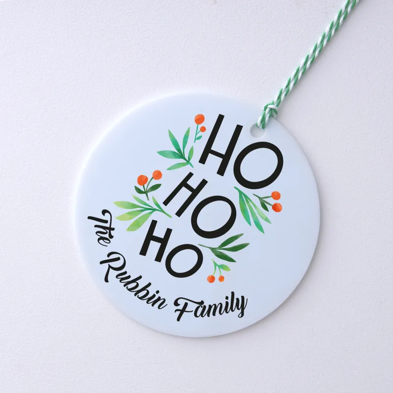 HO HO HO! Personalized Family Christmas Ornament