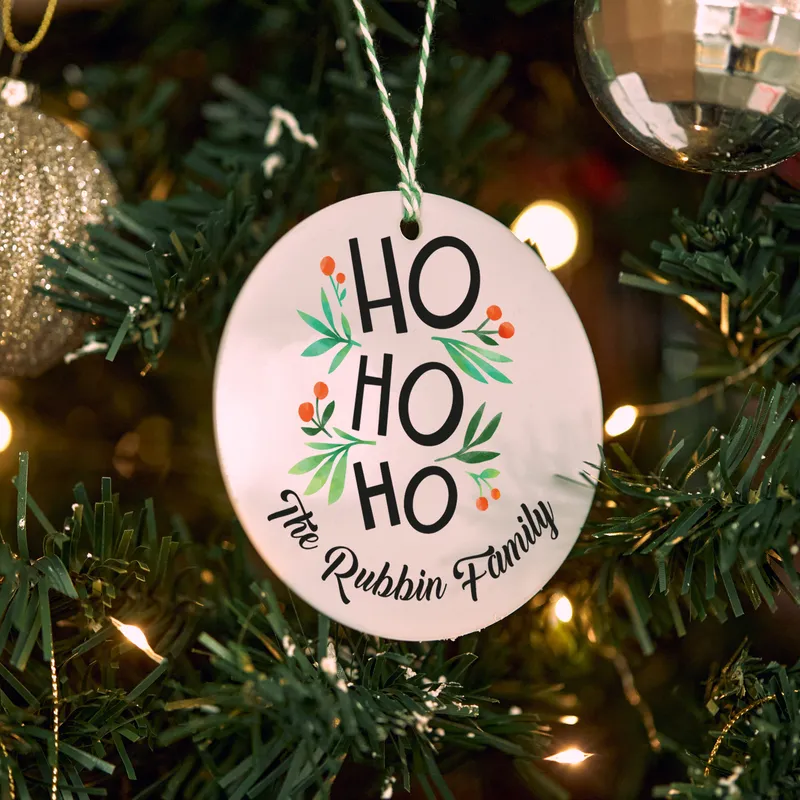 HO HO HO! Personalized Family Christmas Ornament