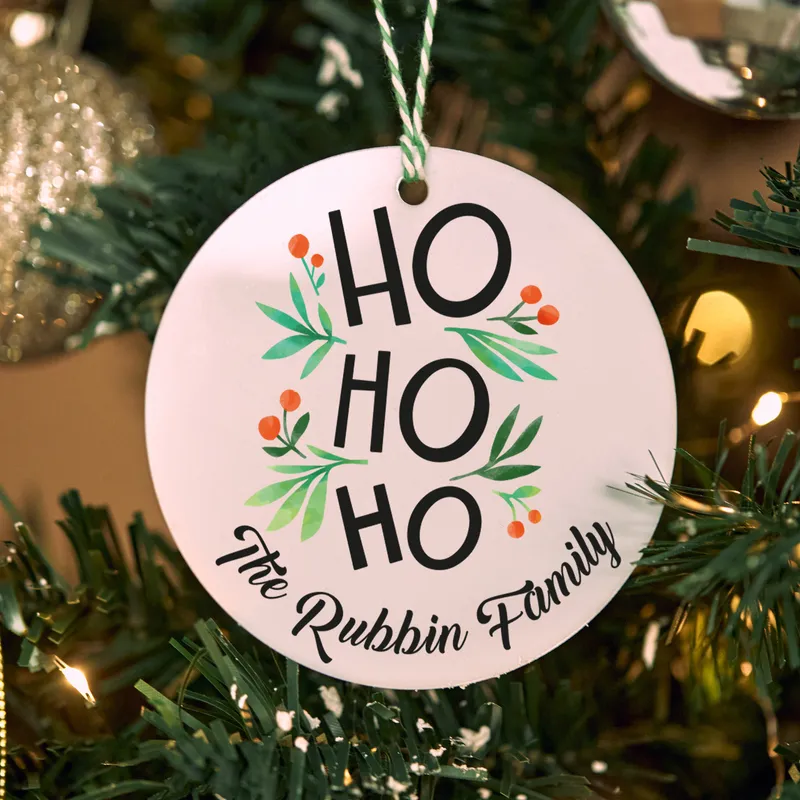 HO HO HO! Personalized Family Christmas Ornament