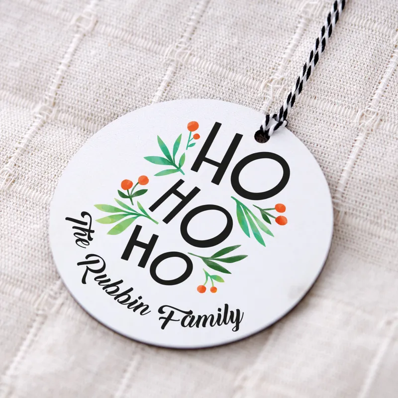 Personalised Family Name MDF Christmas Tree Ornament