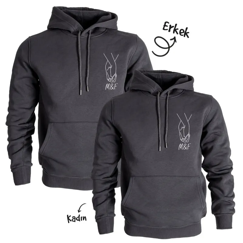 Personalised Couple's Initials Hoodie Set for Romantic Occasions