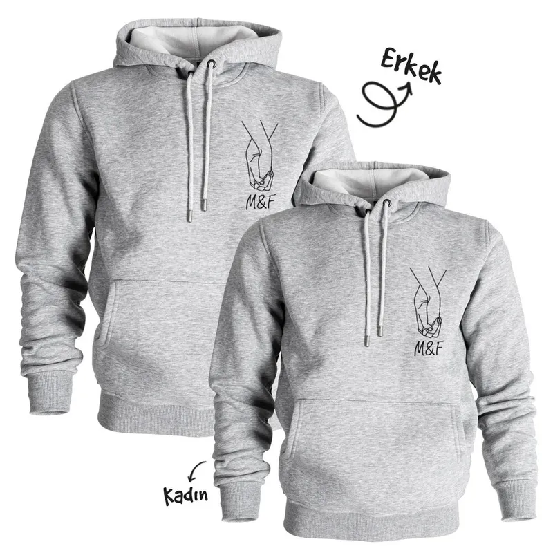Personalised Couple's Initials Hoodie Set for Romantic Occasions
