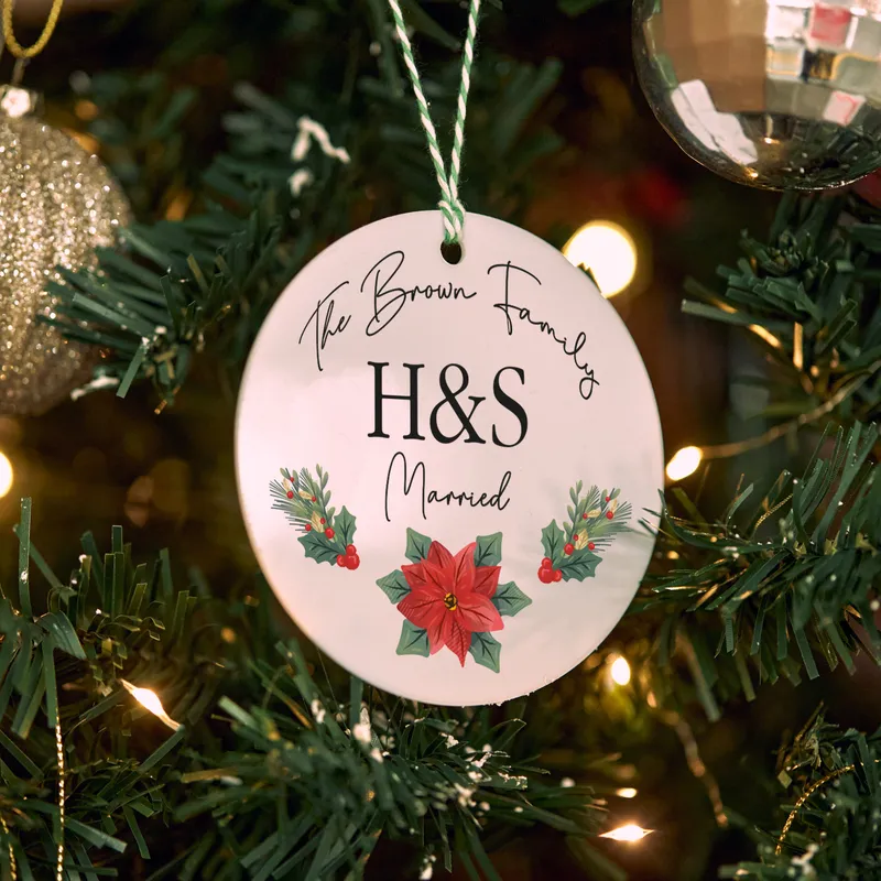 Personalised Family Name Christmas Ornament for Holiday Cheer