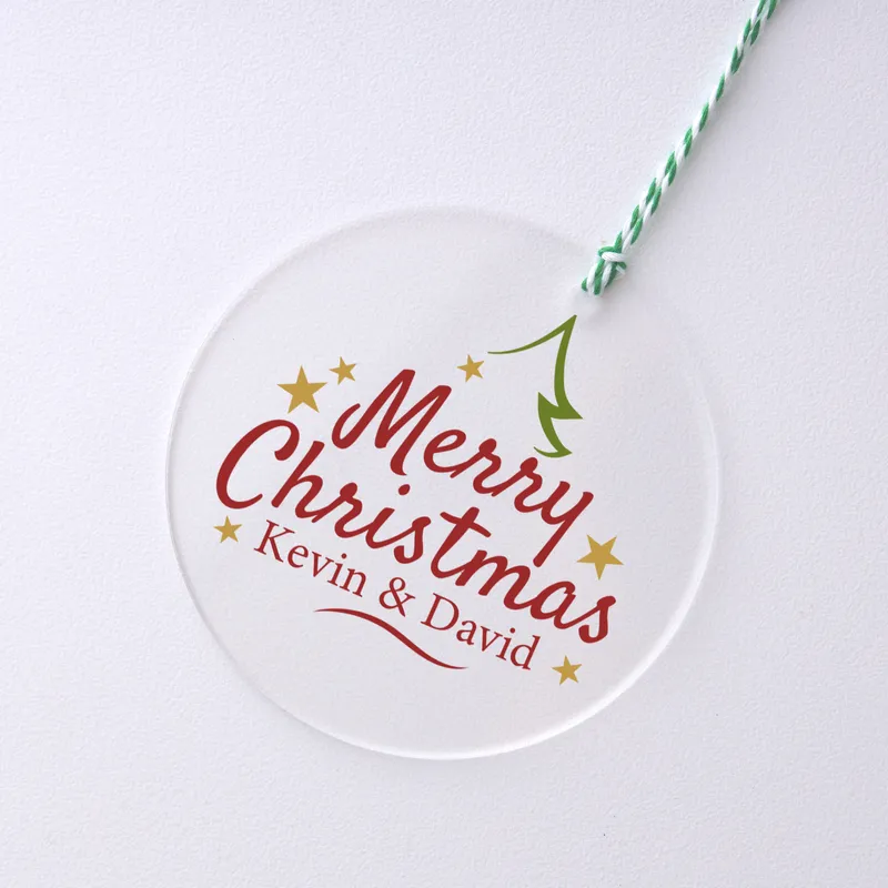Personalised Acrylic Christmas Ornament for Couples