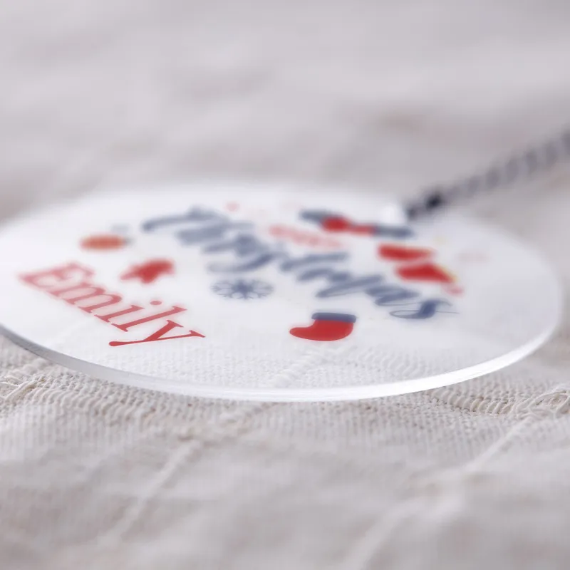 Holiday Keepsake Personalized Ornament - Transparent Acrylic