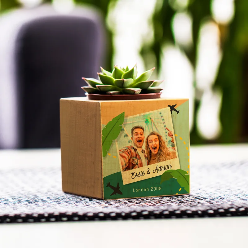 Personalised Photo Succulent Planter Keepsake for Home Decor