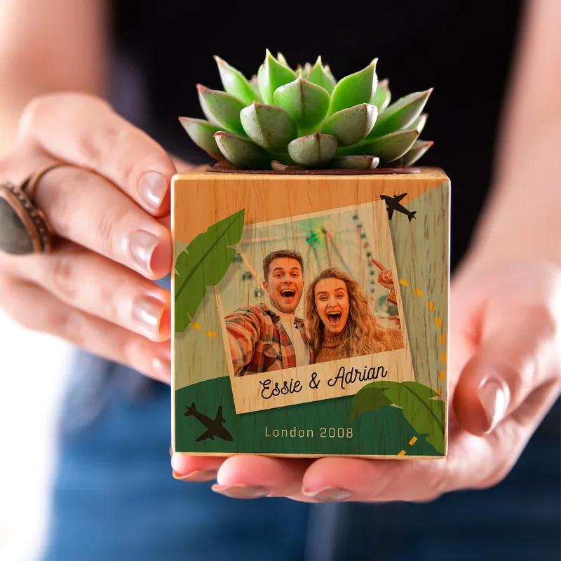 Personalised Photo Succulent Planter Keepsake for Home Decor