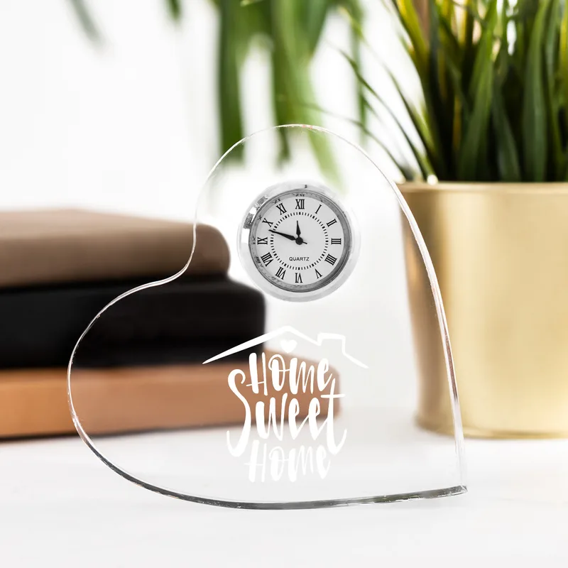 Personalised Heart Clock Home Gift for Couples and Friends