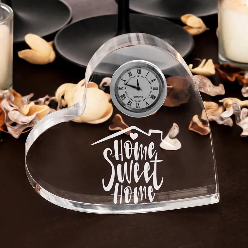 Personalised Heart Clock Home Gift for Couples and Friends