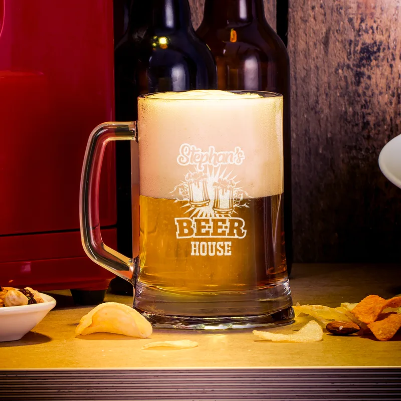 Personalised Engraved Beer Mug for Home Bar