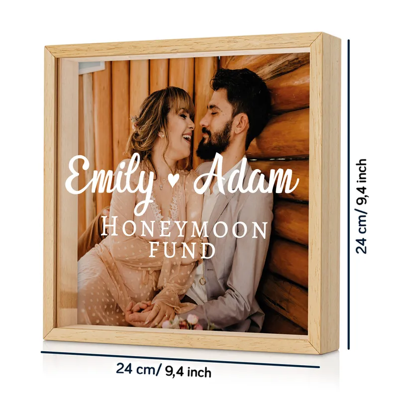 Honeymoon Gift Ideas Wooden Piggy Bank Collection Box