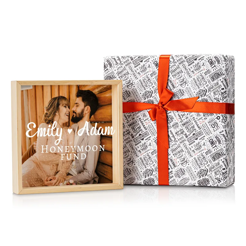 Honeymoon Gift Ideas Wooden Piggy Bank Collection Box