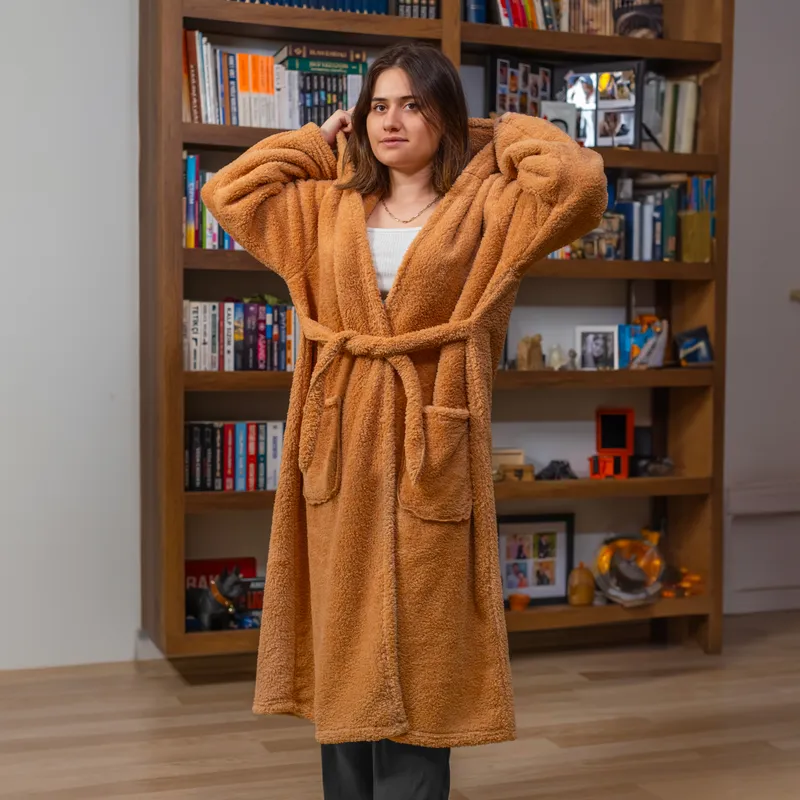 Hooded Wearable Fleece Blanket with Belt