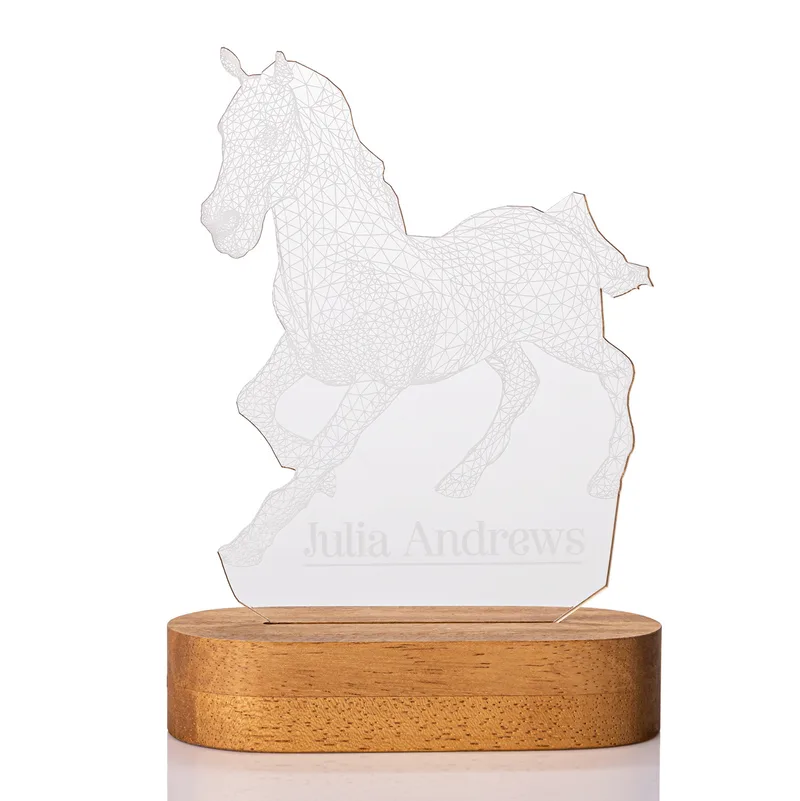 Horse Design Optical Illusion 3D LED Lamp