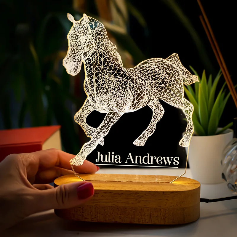 Horse Design Optical Illusion 3D LED Lamp